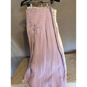 BUNDLE of 2 Old Navy 100% Cotton Elastic Waist Skirts - Wht & Lilac - Size S